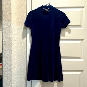 La Belle blue sparkle dress velvety feel, S M, 10% spandex gives stretch